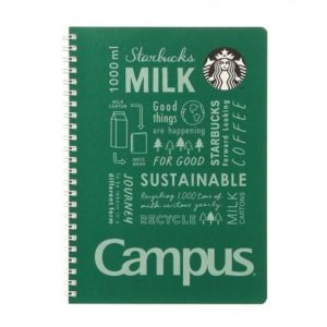ホリデー2020 スターバックスキャンパスリングノートグリーン