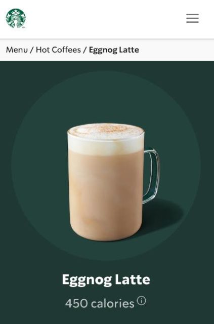 スタバ エッグノッグラテ