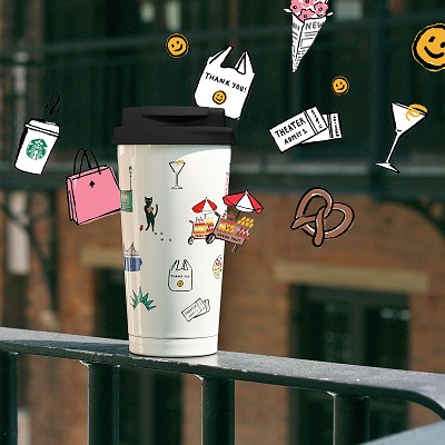 ステンレスタンブラー kate spade New York Cityscape 473ml