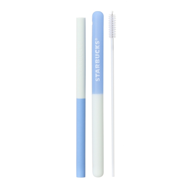 リユーザブルストロー＆シリコーンケース　ブルー×ライトグリーン