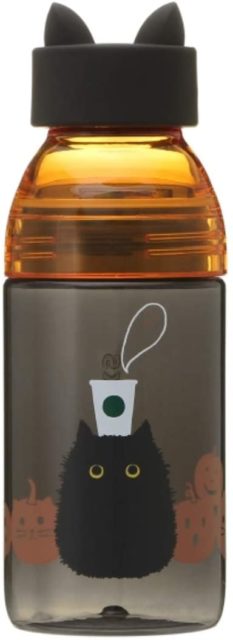 ハロウィン 2020 シリコンキャップ ＆ リッドボトルキャット 黒猫 443ml